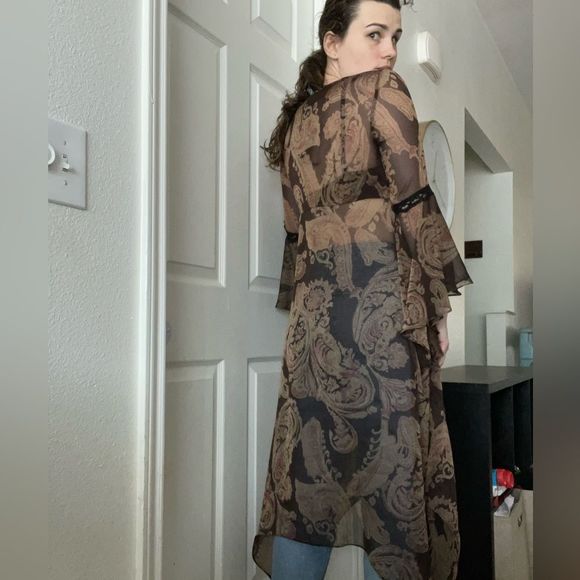 Vintage Laundry by Shelly Boho Sheer Paisley Print Kimono - Picture 5 of 5